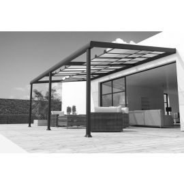 Pergola polycarbonate adossée Couleurs du monde 3,5x6 m - EDENA pas cher Principale M
