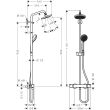 Colonne de douche avec mitigeur thermostatique CROMA 220 recoupable HANSGROHE 27185000 photo du produit Secondaire 2 S