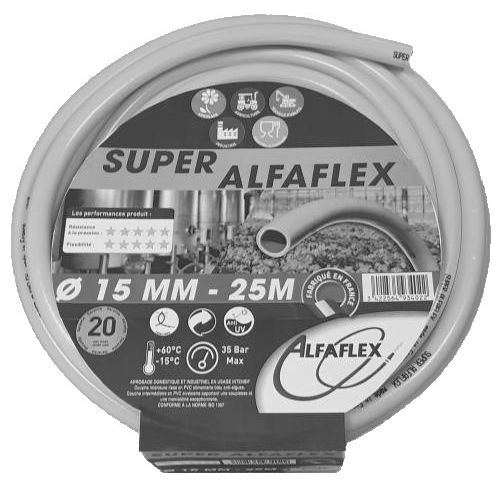Tuyau d'arrosage diamètre 15mm longueur 50m - SUPER ALFAFLEX - AFSUP15050 pas cher