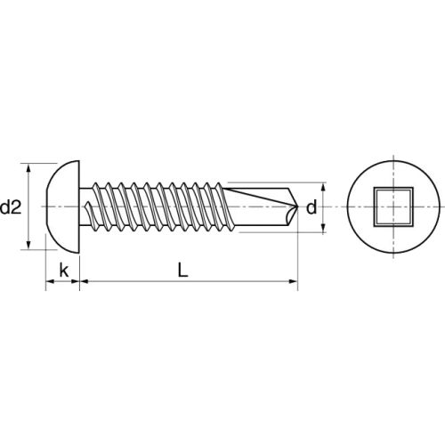 Vis autoperceuse tête cylindrique bombée Carrée AISI 410 DIN 7504M 4.8X50 boîte de 200 - ACTON - 624434,8X50 pas cher Secondaire 3 L