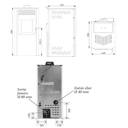 Poêle à granule LUCIA 9kW blanc - STOVIA - LUCIA9 KWBLANC pas cher Secondaire 2 L