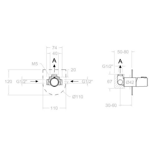 Mitigeur de douche à encastrer 1 voie TZAR 341801SOC - RAMON SOLER - 34C302481 pas cher Secondaire 1 L