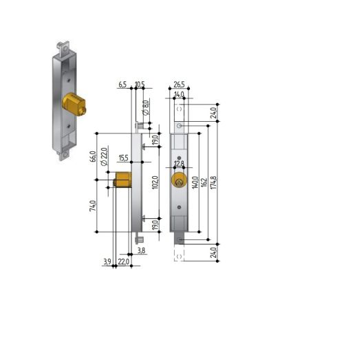 SERRURE P/GRILLE EXTENSIBLE 6601 photo du produit