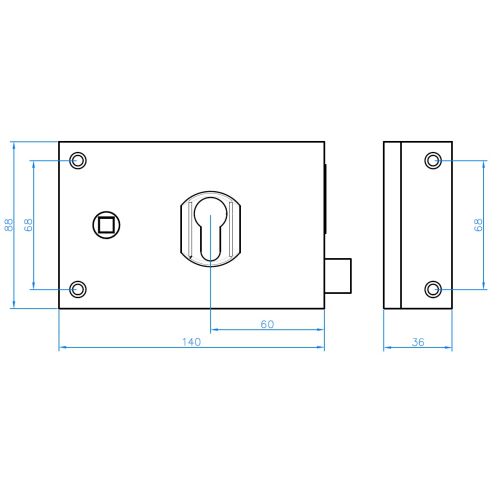 Serrure monopoint en applique cylindre européen horizontal tirage droite doré photo du produit Secondaire 3 L