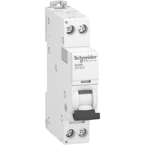 Disjoncteur modulaire ACTI9 IDT40T 1P+N courbe C 4500A / 6kA 40A - SCHNEIDER ELECTRIC - A9P22640 pas cher