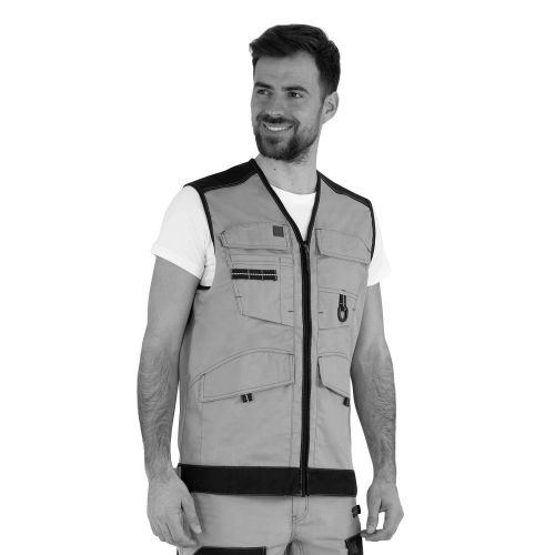 Gilet de travail TROWEL sans manches 9ATTUP beige/noir T2 - LAFONT - LA-9ATTUP-204-2 pas cher Secondaire 3 L