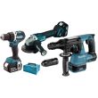 Pack de 3 outils 18V Makita (DHR243/DGA504/DDF484) + 2 batteries 5 Ah + chargeur + coffret MAKPAC photo du produit