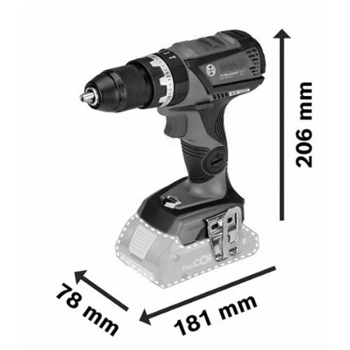 Perceuse-visseuse à percussion 18V GSB 18V-60 C + 2 batteries 5,5Ah + chargeur - BOSCH - 06019G210C pas cher Secondaire 3 L