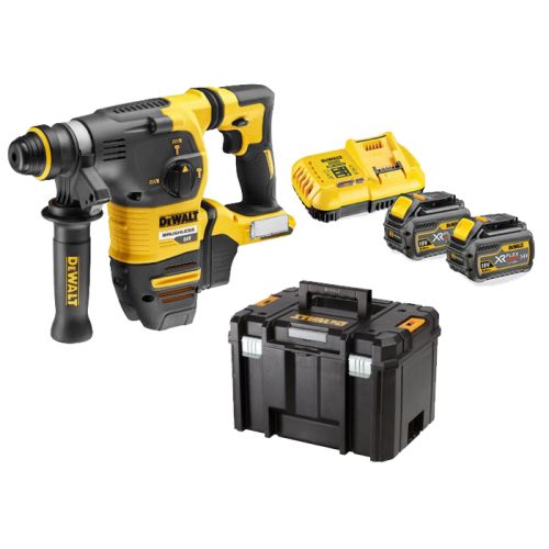 Perforateur-burineur SDS Plus 54 V DCH323NT + 2 batteries Flexvolt 9Ah/3Ah + chargeur + coffret T-STAK DEWALT photo du produit