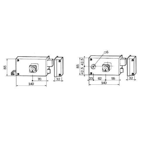 Serrure monopoint en applique ALPHA cylindre rond horizontal tirage droite - BRICARD - 350110 pas cher Secondaire 2 L