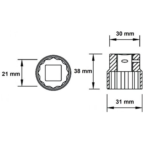 Douille à chocs 1/2'' 21mm - MOB - 9212210501 pas cher Secondaire 1 L