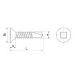 Vis autoperceuse tête fraisée carrée zingué DIN 7504O 4,2X25 boîte de 500 - ACTON - 333514,2X25CR3 pas cher Secondaire 3 S