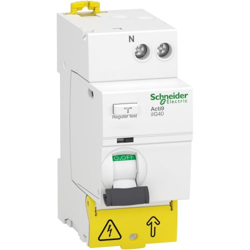 Interrupteur différentiel tête de groupe ACTI9 iIG40 1P+N 40 A 30 mA type AC SCHNEIDER ELECTRIC A9R67640 photo du produit Principale L