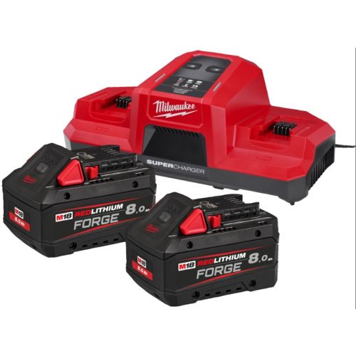 Pack batterie M18 FORGENRG-802DBSC 2 x 8 Ah + super chargeur double MILWAUKEE 4933498616 photo du produit