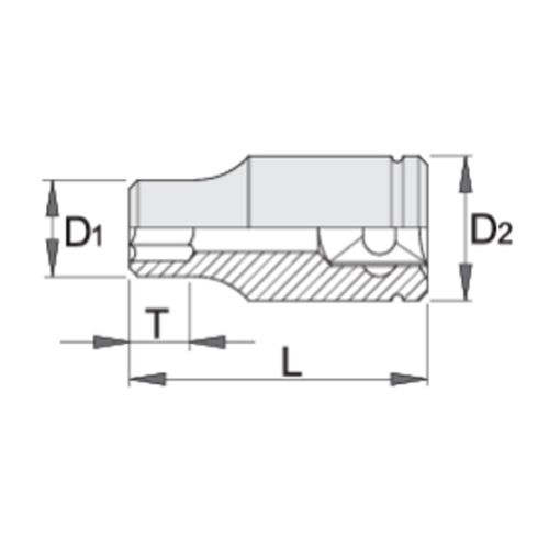 Douille 1/2'' 6 pans 9 mm UNIOR 610155 photo du produit Secondaire 1 L