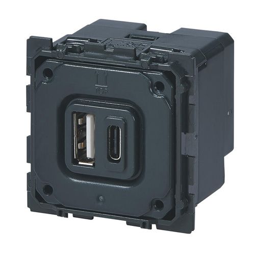 Chargeur double USB CÉLIANE 15 W Type-A et Type-C 3 A LEGRAND 067465 photo du produit Secondaire 2 L