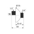 Raccords décalés standards longueur 60mm chromé mâle 1/2''x3/4'' - DELABIE - 856027.2P pas cher Secondaire 1 S