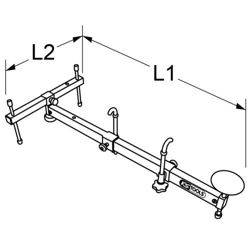 Traverse support universelle pour moteur et boite de vitesse KS TOOLS 160.0090 photo du produit Secondaire 1 L
