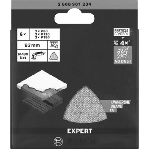 Kit 6 abrasifs Delta M480 Expert 93x93mm - BOSCH - 2608901204 pas cher Secondaire 5 L