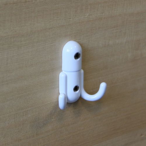 Grand crochet double zamak laqué blanc - CADAP - CR007/5S pas cher Secondaire 1 L