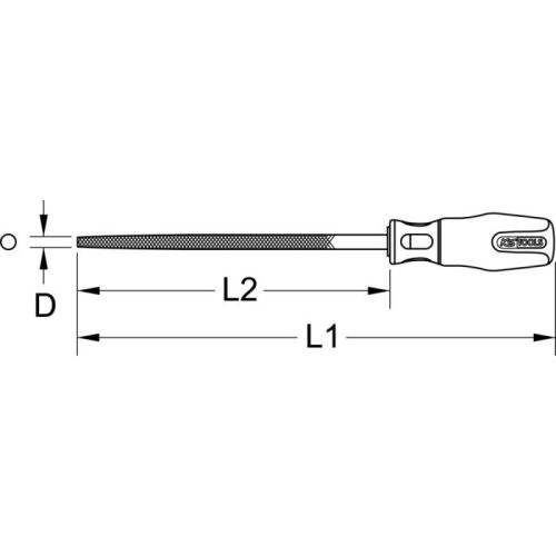 Lime ronde demi-douce emmanchée longueur 250mm - KS TOOLS - 157.0206 pas cher Secondaire 1 L