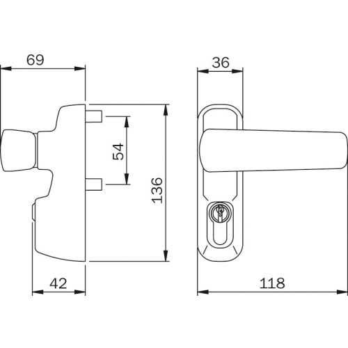 Module béquille et cylindre IDEA Argent ISEO 94011007T photo du produit Secondaire 1 L