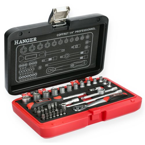 Coffret de douilles 1/4'' 40 pi&egrave;ces HANGER 251002 photo du produit
