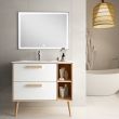 Meuble de salle de bain vasque déportée 2 tiroirs MALIA et miroir Led VELDI blanc 80 cm COSYNEO - MALMALIA80VELDIBLA photo du produit