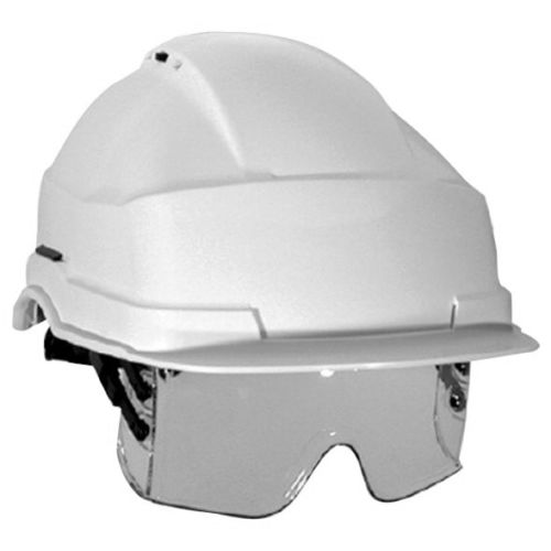 Casque de chantier IRIS 2 blanc avec lunette masque - AUBOUEIX - 0271C pas cher
