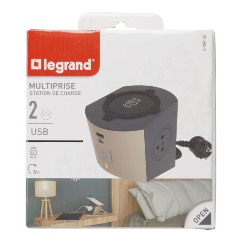 Multiprise station de charge 2x2P+T Surface taupe/gris foncé LEGRAND 049402 photo du produit Secondaire 3 L