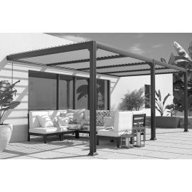 Pergola adossée toit plat Couleurs du monde 3 x 6 m - SEATTLE pas cher Principale M