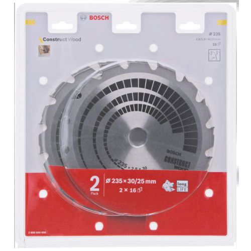 Kit 2 lames scie circulaire pour bois 235 x 30 / 25,8 mm BOSCH 2608644656 photo du produit Secondaire 1 L