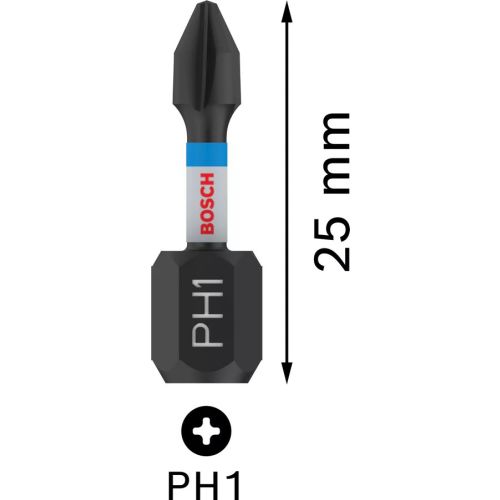 Lot de 2 embouts de vissage Pro Impact PH1 25mm BOSCH 2608522468 photo du produit Secondaire 1 L