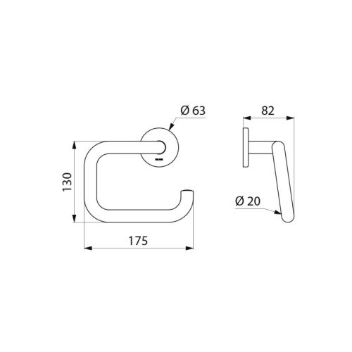 Porte-papier WC à rouleau en U Inox poli brillant - DELABIE - 4081P pas cher Secondaire 1 L