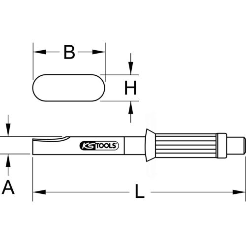 Burin de carrossier coudé à 90° KS TOOLS 162.0218 photo du produit Secondaire 1 L