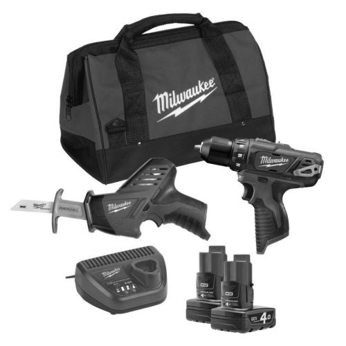 Pack de 2 outils 12V M12 BPP2C-402B + 2 batteries 4Ah + chargeur + sac de transport – MILWAUKEE - 4933441230 pas cher