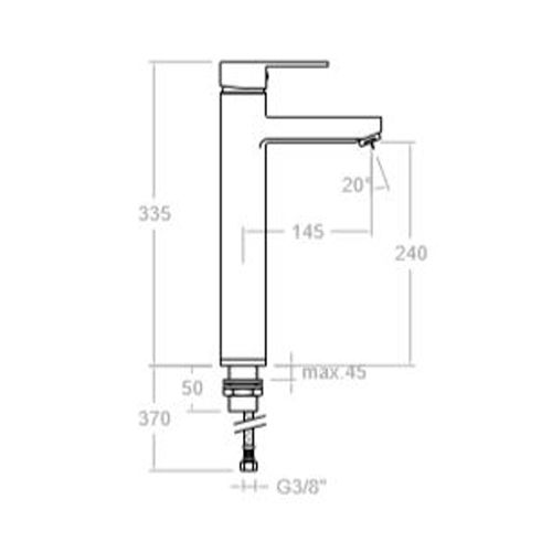 Mitigeur de lavabo haut chromé DRAKO 3310 - RAMON SOLER - 218562 pas cher Secondaire 1 L