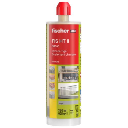 Résine hybride pour tiges filetées FIS HT II 380 C ton gris cartouche 380 ml FISCHER 520105 photo du produit