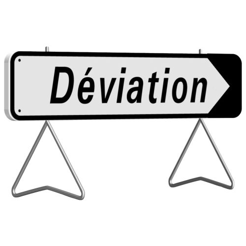 Panneau de signalisation de direction rectangulaire 1000 x 300mm 'Déviation' - TALIAPLAST - 526011 pas cher