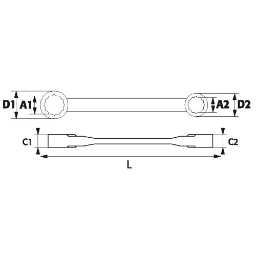 Jeu 4 clés polygonales à cliquet 4 en 1 - SAM OUTILLAGE - 106CP-J4 pas cher Secondaire 1 L