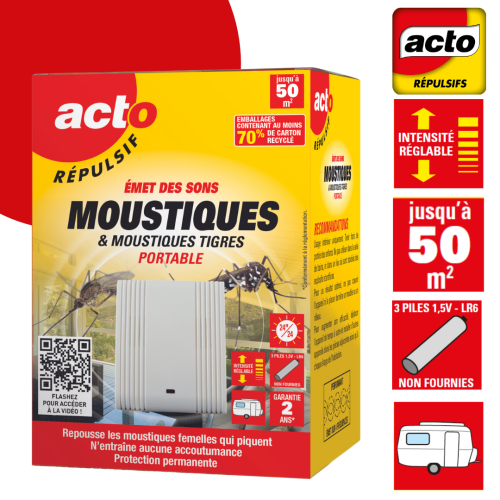 Répulsif ultrasons pour les moustiques et moustiques tigres portable ACTO REPULSIF RUSM1 photo du produit Secondaire 3 L