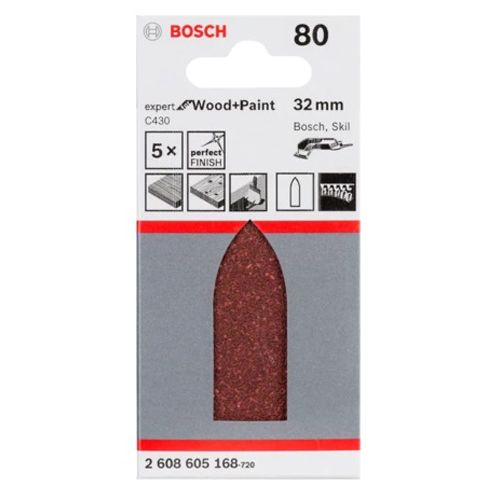 Boîte de 5 disques abrasifs C430 32 mm BOSCH 2608605168 photo du produit Secondaire 2 L