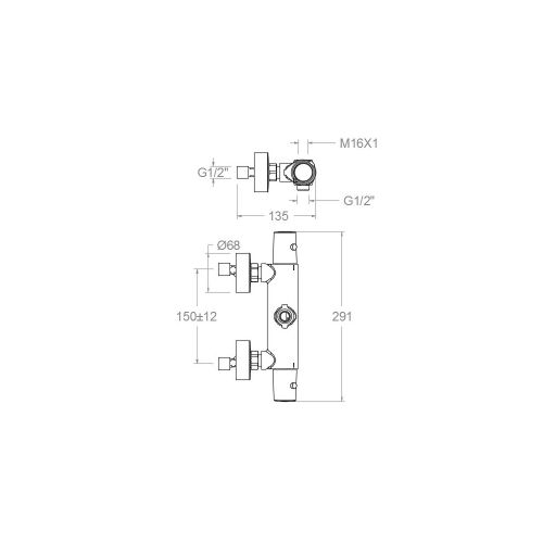 Mitigeur de douche thermostatique pour colonne TZAR 341202SNM noir mat - RAMON SOLER - 34D303744 pas cher Secondaire 1 L