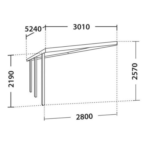 Carport en bois adossé HENRI  pour 1 voiture 13,2m² - FOREST STYLE - 2148 pas cher Secondaire 1 L