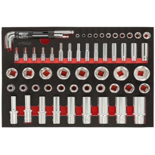 Module de douilles en pouces 1/4 '' - 1/2 '' 62 pièces KS TOOLS 712.1010 photo du produit