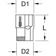 Douille BRONZEPLUS 6 pans 3/4'' en alliage aluminium-bronze 1'' KS TOOLS 963.3431 photo du produit Secondaire 1 S