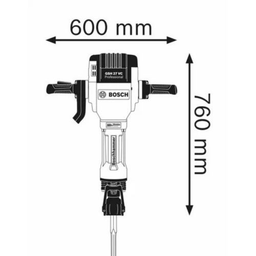 Brise-béton Hexagonal 2000W 28mm GSH 27 VC Professional - BOSCH - 0615990145 pas cher Secondaire 1 L