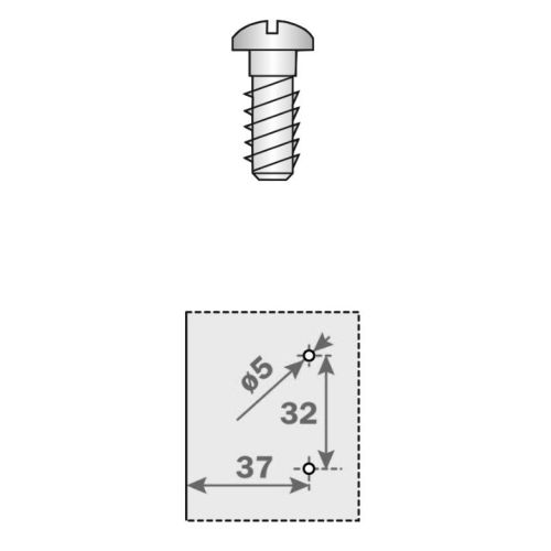 Embase cruciforme avec Eurovis per&ccedil;age 37x32mm acier finition argent&eacute;e 0mm - SALICE - BAVGM09F/16 pas cher Secondaire 1 L