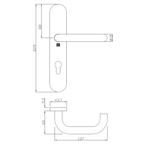 Ensemble sur plaques JADE s&eacute;rie 1294 type cl&eacute; I finition inox bross&eacute; - HERACLES - B-INOX-SP12 pas cher Secondaire 5 L
