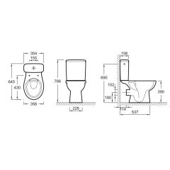 Cuvette WC à poser Patio sans bride sortie verticale Blanc (réservoir et  abattant en option) - JACOB DELAFON Réf. UJW101-00